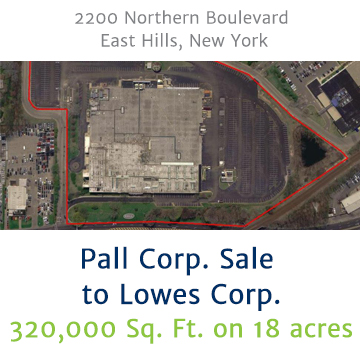 2200 Northern Boulevard in East Hills, NY - Pall Corp. Sale to Lowes Corp.