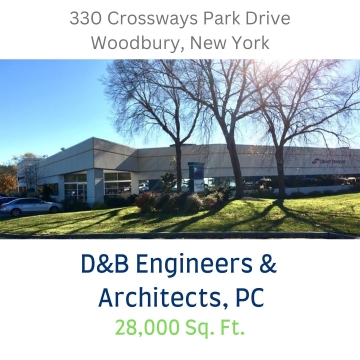Office building at 330 Crossways Park Drive in Woodbury, NY